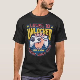 Level 10 Unlocked Awesome 2010 Boys 10Th Birthday T-Shirt