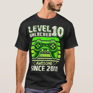 Level 10 Unlocked Awesome 2011 Video Game 10th Bir T-Shirt