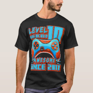 Level 10 Unlocked Awesome 2011 Video Game 10th Bir T-Shirt
