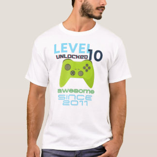 Level 10 Unlocked Awesome 2011 Video Gamer T-Shirt