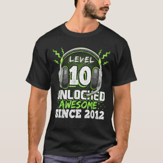 Level 10 Unlocked Awesome 2012 Video Game 10th Bir T-Shirt