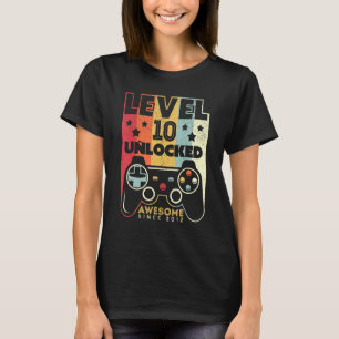 Level 10 Unlocked Awesome 2012 Video Game 10th Bir T-Shirt