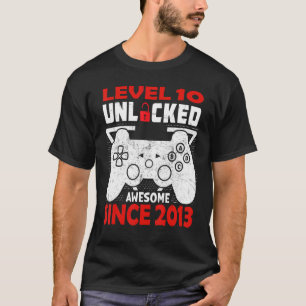Level 10 Unlocked Awesome 2013 10th Gamer Birthday T-Shirt