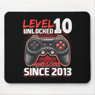 Level 10 Unlocked Awesome 2013 Video Game 10th Bir Mouse Mat