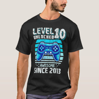 Level 10 Unlocked Awesome 2013 Video Game 10th Bir T-Shirt