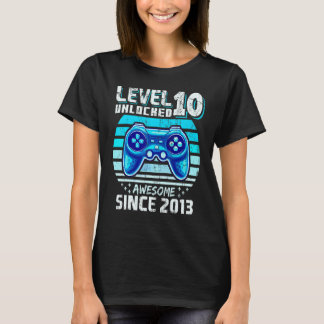 Level 10 Unlocked Awesome 2013 Video Game 10th Bir T-Shirt