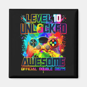 Level 10 Unlocked Awesome Gaming Birthday Boy 10th Magnet