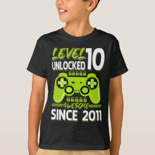 Level 10 Unlocked Awesome Since 2011 T-Shirt