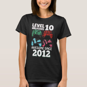 Level 10 Unlocked Awesome Since 2012 10th Bday Gam T-Shirt
