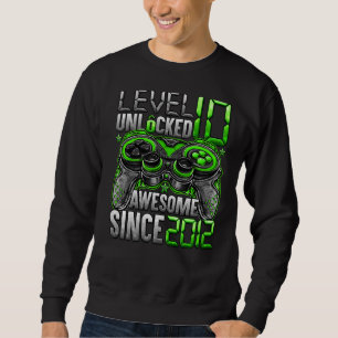 Level 10 Unlocked Awesome Since 2012 10th Birthday Sweatshirt