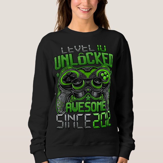 Level 10 Unlocked Awesome Since 2012 10th Birthday Sweatshirt (Front)