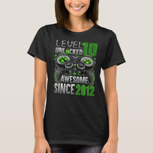 Level 10 Unlocked Awesome Since 2012 10th Birthday T-Shirt
