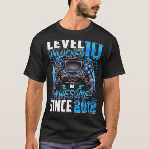 Level 10 Unlocked Awesome Since 2012 10th Birthday T-Shirt