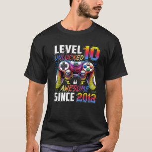 Level 10 Unlocked Awesome Since 2012 10Th Birthday T-Shirt