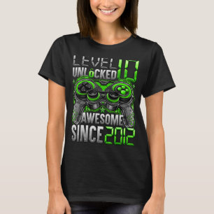 Level 10 Unlocked Awesome Since 2012 10th Birthday T-Shirt