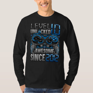 Level 10 Unlocked Awesome Since 2012 10th Birthday T-Shirt