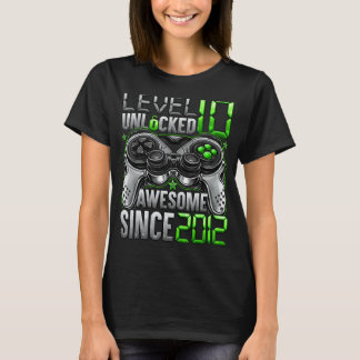 Level 10 Unlocked Awesome Since 2012 10th Birthday T-Shirt