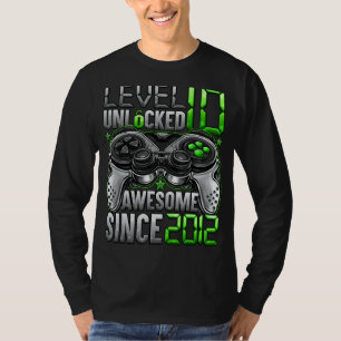 Level 10 Unlocked Awesome Since 2012 10th Birthday T-Shirt
