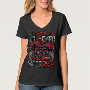Level 10 Unlocked Awesome Since 2012 10th Birthday T-Shirt