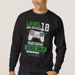 Level 10 Unlocked Awesome Since 2012 Gamer 10th Bi Sweatshirt