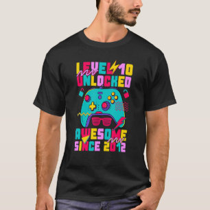 Level 10 Unlocked Awesome Since 2012 Gamer 10th Bi T-Shirt
