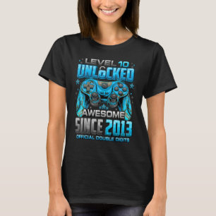 Level 10 Unlocked Awesome Since 2013 10th Birthday T-Shirt