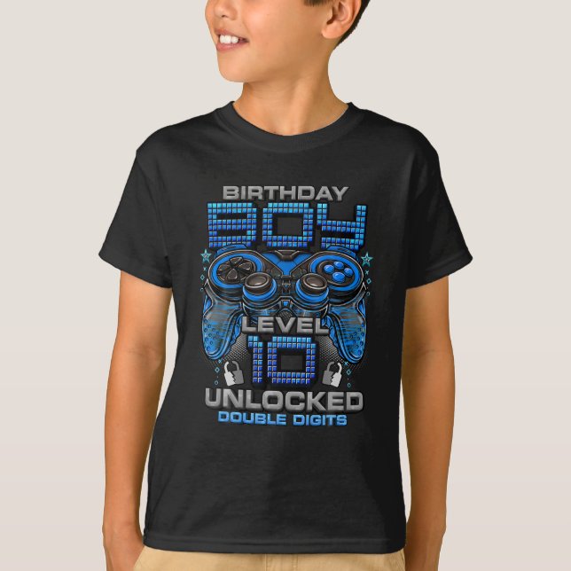 Level 10 Unlocked Awesome Since 2013 10th Birthday T-Shirt (Front)