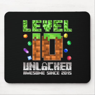 Level 10 Unlocked Awesome Since 2015 10th Pixel Ga Mouse Mat