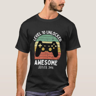 level 10 unlocked awesome since 2016 T-Shirt