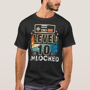 Level 10 Unlocked Bday Boy 10th Video Game Control T-Shirt