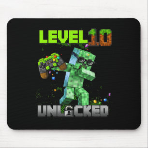Level 10 Unlocked - Birthday Boy Pixel Gamer 10th  Mouse Mat
