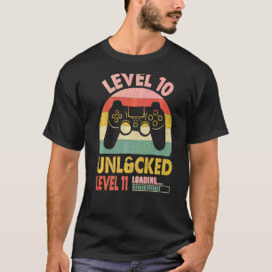 Level 10 Unlocked Cute Video Gamer Girl 10th Birth T-Shirt