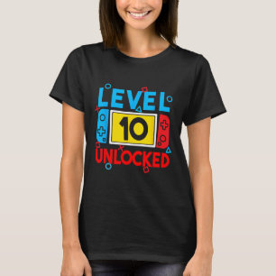 Level 10 Unlocked Gamer 10th Birthday Video Game B T-Shirt