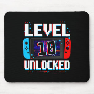 Level 10 Unlocked Gamer Boys 10th Birthday Gifts V Mouse Mat