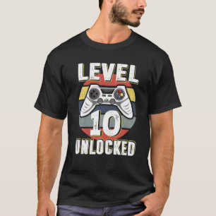 Level 10 Unlocked Retro Video Game 10th Birthday G T-Shirt