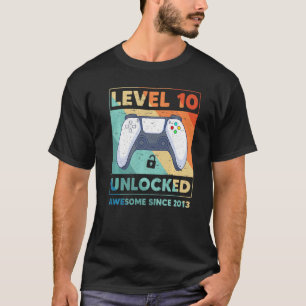 Level 10 Unlocked Shirt 10th Birthday Girls Boys S