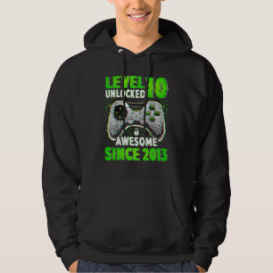 Level 10 Unlocked Video Game 10 Years Old Boy 10th Hoodie