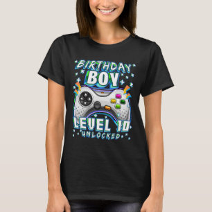 Level 10 Unlocked Video Game 10th Birthday Gamer B T-Shirt