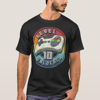 Level 10 Unlocked Video Game 10th Birthday Gamer B T-Shirt