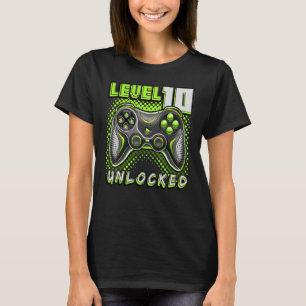 Level 10 Unlocked Video Game 10th Birthday Gamer B T-Shirt