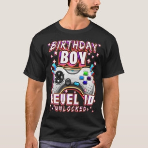 Level 10 Unlocked Video Game 10th Birthday Gamer B T-Shirt