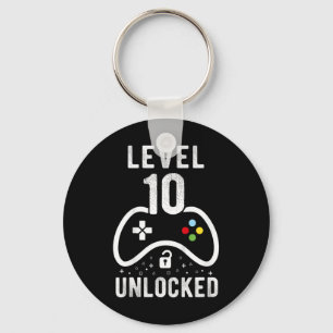 Level 10 Unlocked Video Game 10th Birthday Gift 1 Key Ring