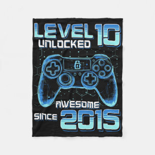 Level 10 Unlocked Video Game Party 10th Birthday G Fleece Blanket