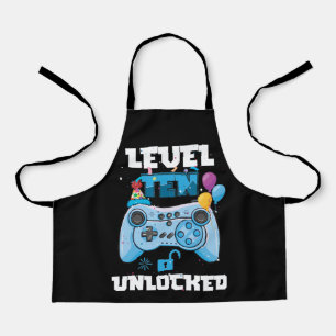 Level 10 Unlocked Video Gamer 10th Birthday Apron
