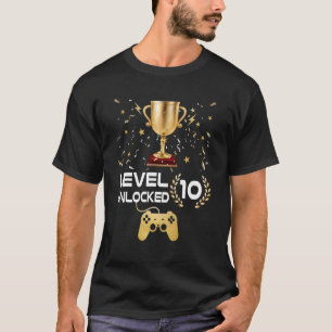 Level 10 Unlocked Video Gamer 10th Birthday Boy G T-Shirt