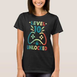 Level 10 Unlocked Video Gamer 10th Birthday Boys T-Shirt