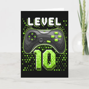 Level 10 Video Game Controller 10th Birthday Gamer Card