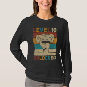 Level 10 Year Old Unlocked 10th Birthday Gamer Boy T-Shirt