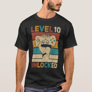 Level 10 Year Old Unlocked 10th Birthday Gamer Boy T-Shirt