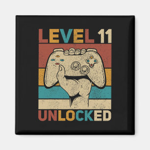 Level 11 Unlocked 11 Year Old Boy Bday Outfit 11th Magnet